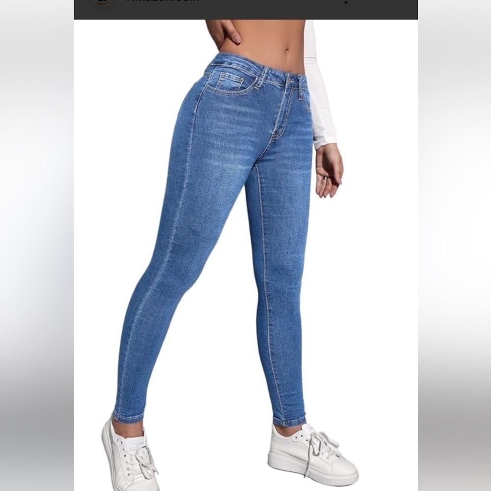 Good American high rise Blue pull on power stretch shaping Skinny Jeans 2XL